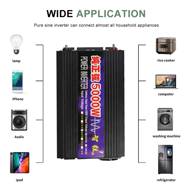 محول طاقة SMARAAD بقدرة 5000 و - مراجعة Pure Sine Wave Inverter 5000W 48V 220V وسعره