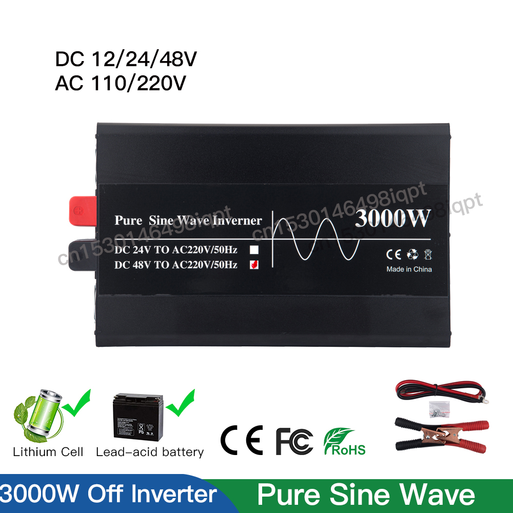 3000 واط 12 فولت 24 فولت 48 فو - مراجعة Lifepo4 Solar Inverter 24V 3000W وسعره
