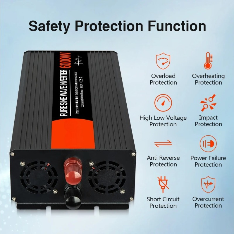 محول طاقة شمسية بموجة جيبية نق - مراجعة Pure Sine Wave Inverter 5000W 48V 220V وسعره