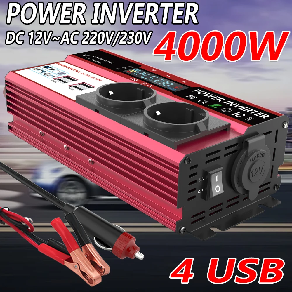 محول طاقة من 12 فولت إلى 220 ف - مراجعة Power Inverter 12V 220V 4000W Continuous وسعره