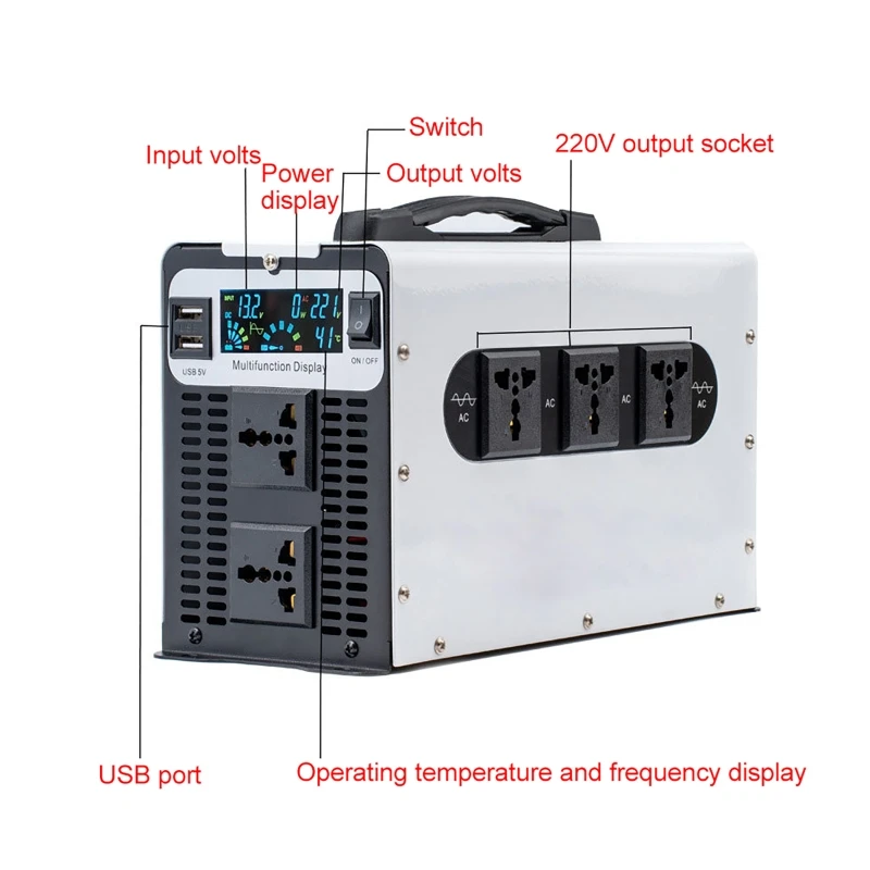 العاكس موجة جيبية نقية 3000 وا - مراجعة Pure Sine Wave Inverter 5000W 48V 220V وسعره
