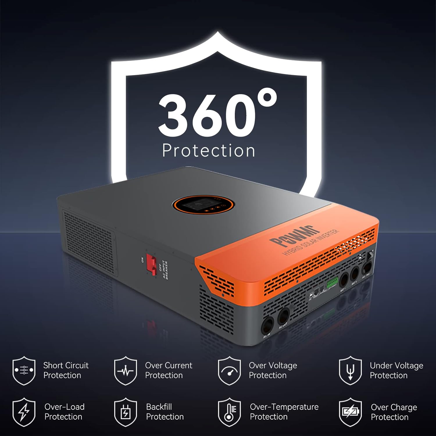 محول طاقة شمسية هجين PowMr بقد - مراجعة Split Phase Inverter 10Kw 110V 220V وسعره