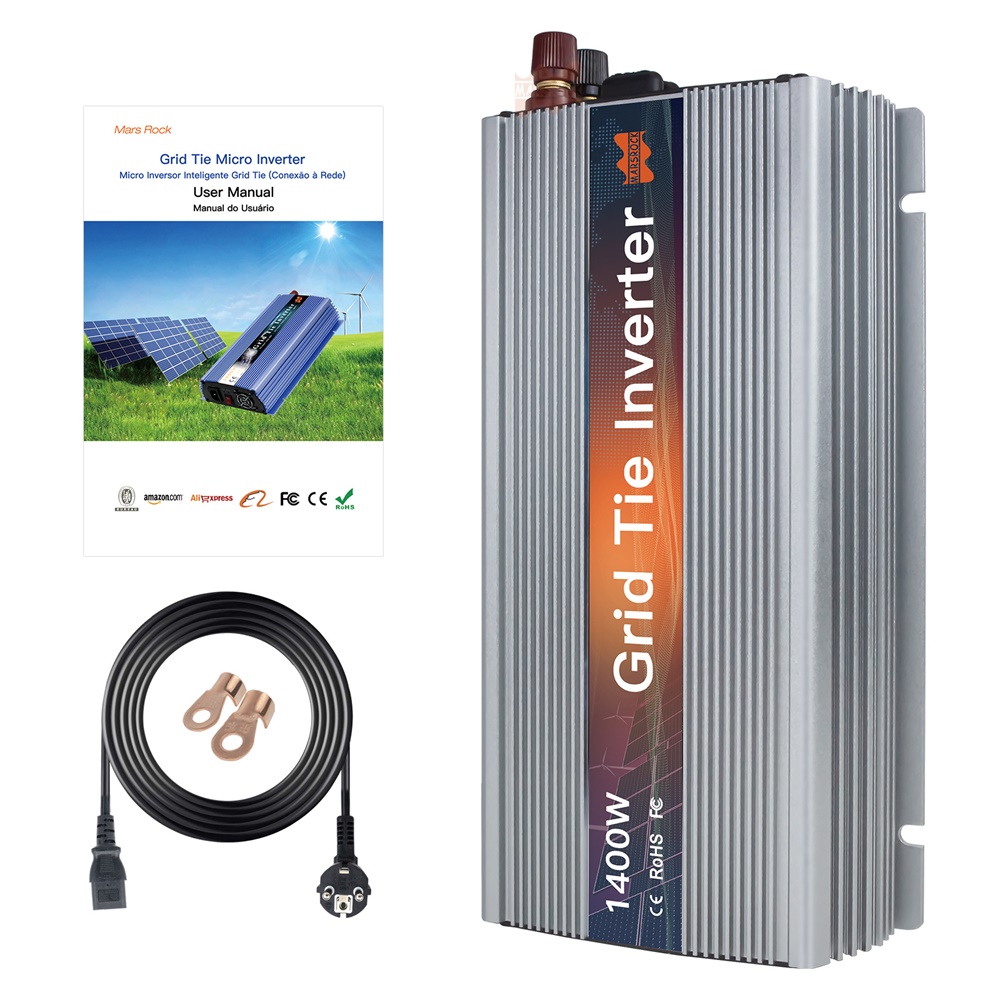 محول طاقة شمسية MPPT بقوة 1400 - مراجعة Micro Inverter 1400W Solar Grid Tie وسعره